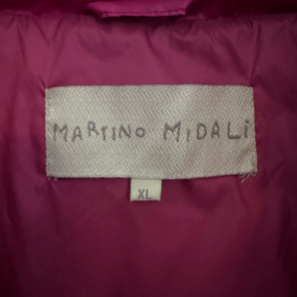 Puffer coat above the knee , 3/4 sleeves, pink. - Picture 4 of 6